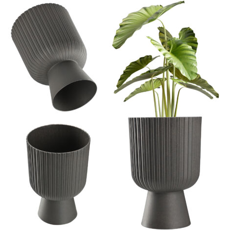 KADAX Cache-pot de pelouse Support de fleurs 14 cm Gris
