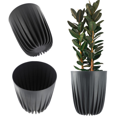 KADAX Cache Pot Eco + Insert Anthracite 19x22,5cm