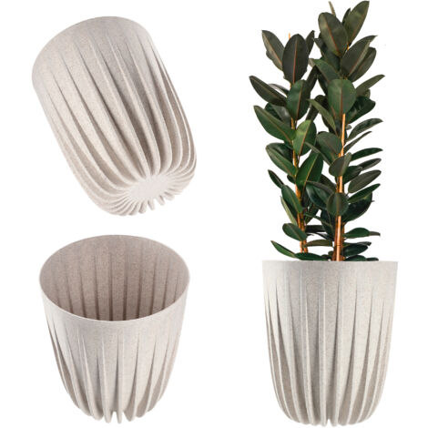 KADAX Cache Pot Eco + Insert Crème 14,5x17cm