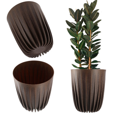 KADAX Cache-Pot Eco + Insert Marron 19x22,5cm