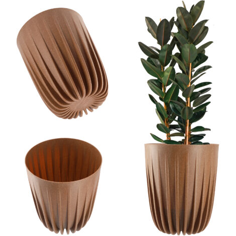 KADAX Cache-Pot Eco + Insert Marron 19x22,5cm