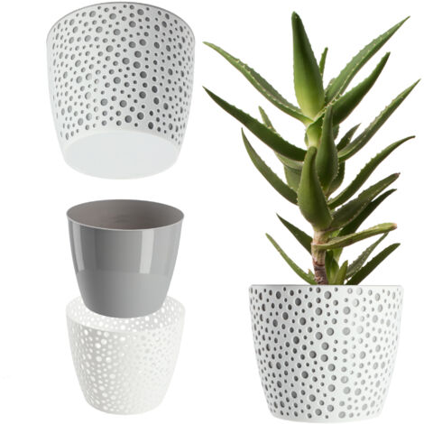 KADAX Cache-Pot Rond pour Fleurs Gris 15cm