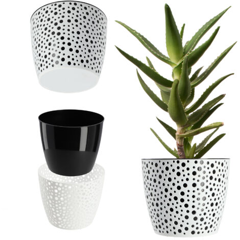 KADAX Cache-Pot Rond pour Fleurs Noir 15cm