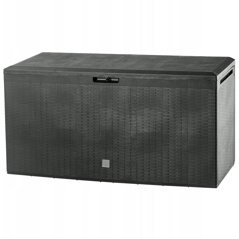 Caisse de jardin, 114 x 47 x 59,4 cm, en plastique, 290 l, avec poignées et fermeture, pour ranger les coussins, 290 l, anthracite - Kadax