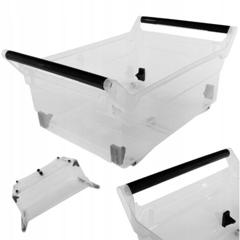 KADAX Caja de almacenamiento, caja de almacenamiento con ruedas, recipiente de plástico con asas, caja de almacenamiento transparente (30 l)
