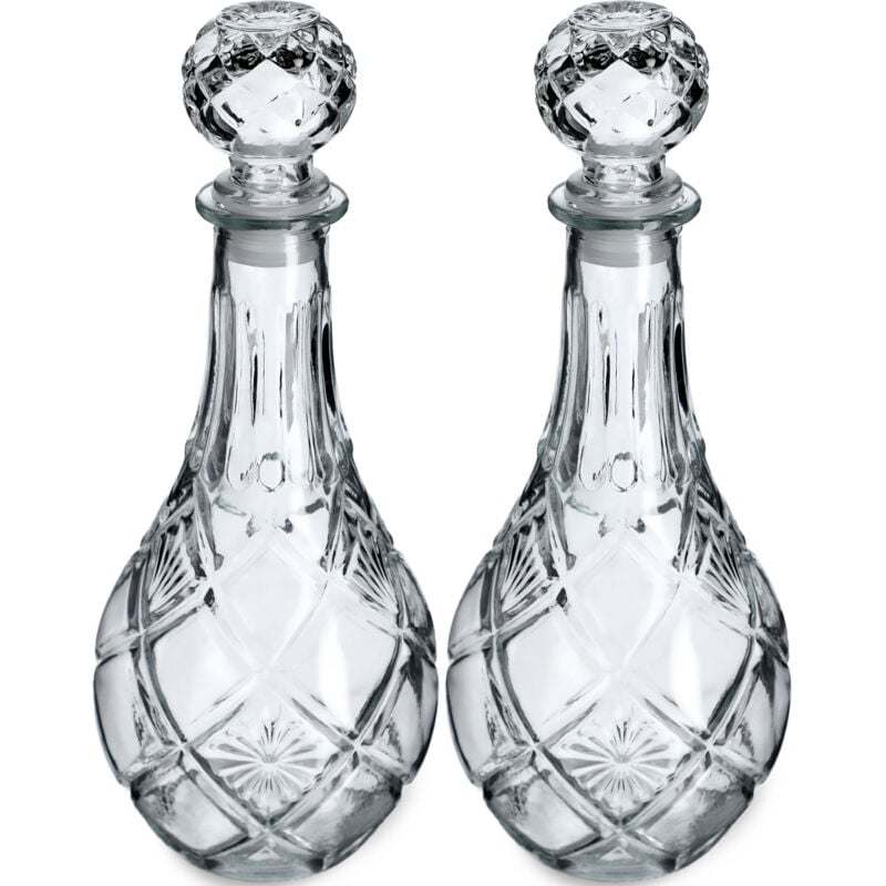 KADAX Carafe à whisky élégante pour homme - Carafe à vin classique avec design unique - Bouteille de whisky comme cadeau (0,8 l - 2 pièces)