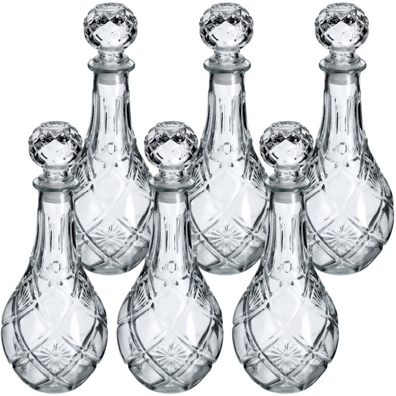 Kadax - Carafe à whisky élégante pour homme - Carafe à vin classique avec design unique - Bouteille de whisky comme cadeau (0,8 l - 6 pièces)