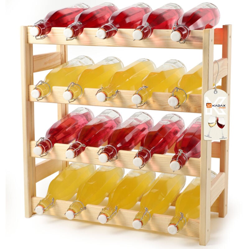 Kadax - Casier à bouteilles de vin en bois 20 bouteilles Étagère à alcool