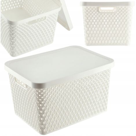 KADAX Cesta con Tapa Organizador Caja de Almacenamiento 18L