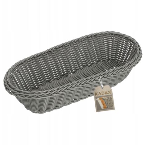 KADAX Cesta para Pan, Pan, Mesa, Cubiertos, Cesta Oblonga Gris
