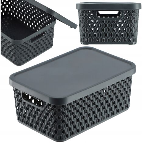 KADAX Cestino con coperchio Scatola portaoggetti organizer 4,5 L
