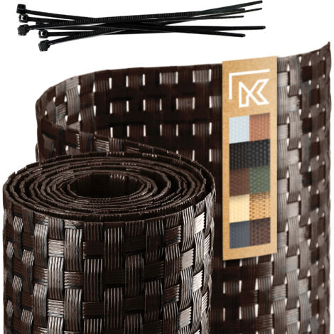 KADAX Cinta de valla marrón para paneles de valla 19 cm 2,55 m