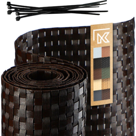 KADAX Cinta de valla marrón para paneles de valla 19 cm 2,55 m