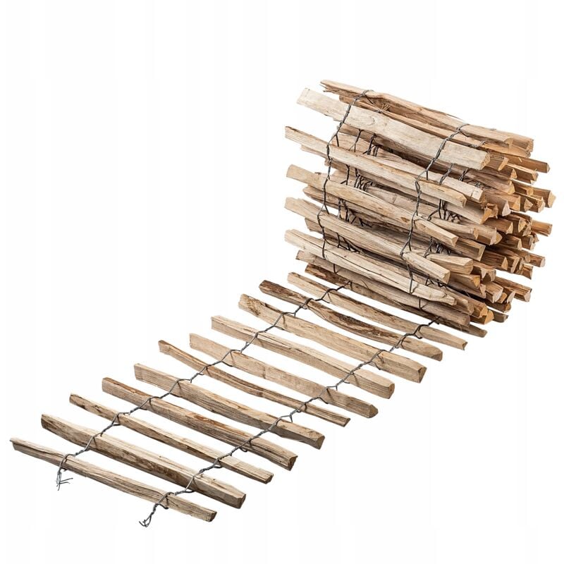 Cloture a Piquets en Bois de Noisetier pour Jardin, Ganivelle Naturelle et Durable pour Delimitation de l'Espace Exterieur (4-6 cm, 60 x 500 cm)