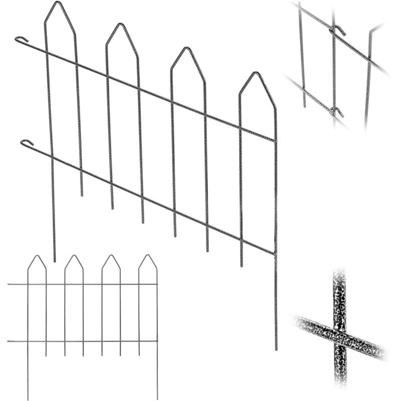 Clôture de Jardin Clôture de Bordure de Palissade en Métal Soudée 100cm de Haut - Kadax