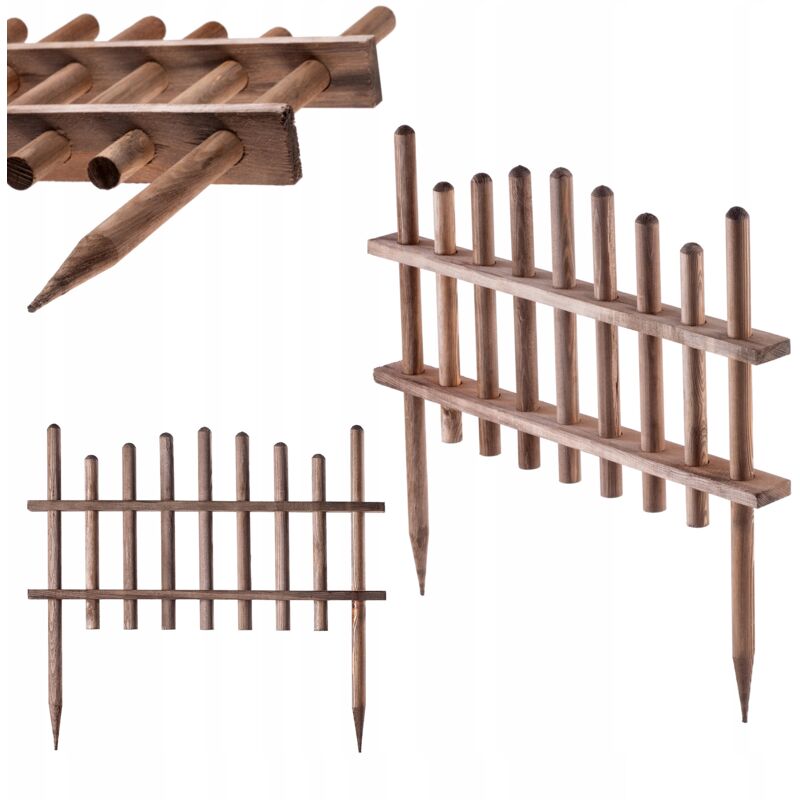 Clôture de Jardin en Bois Palissade Bordure de Jardin 60x35cm Bois de Pin - Kadax