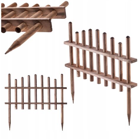 KADAX Clôture de Jardin en Bois Palissade Bordure de Jardin 60x35cm Bois de Pin
