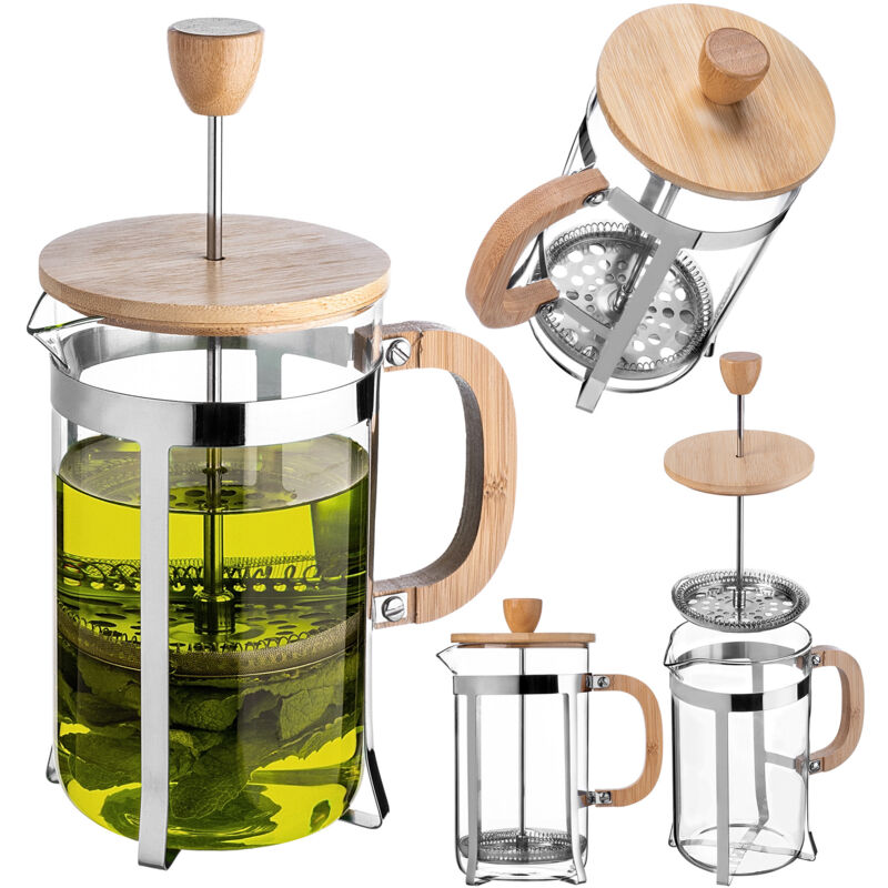 KADAX Coffee Maker 800ml, French Press made of borosilicate glass, wood and stainless steel, coffee press, manual coffee machine, tea maker, large