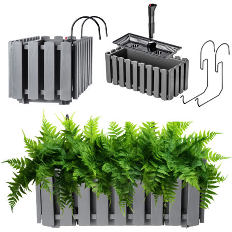 KADAX Coffre Balcon 38cm + 2 Poignées Gris