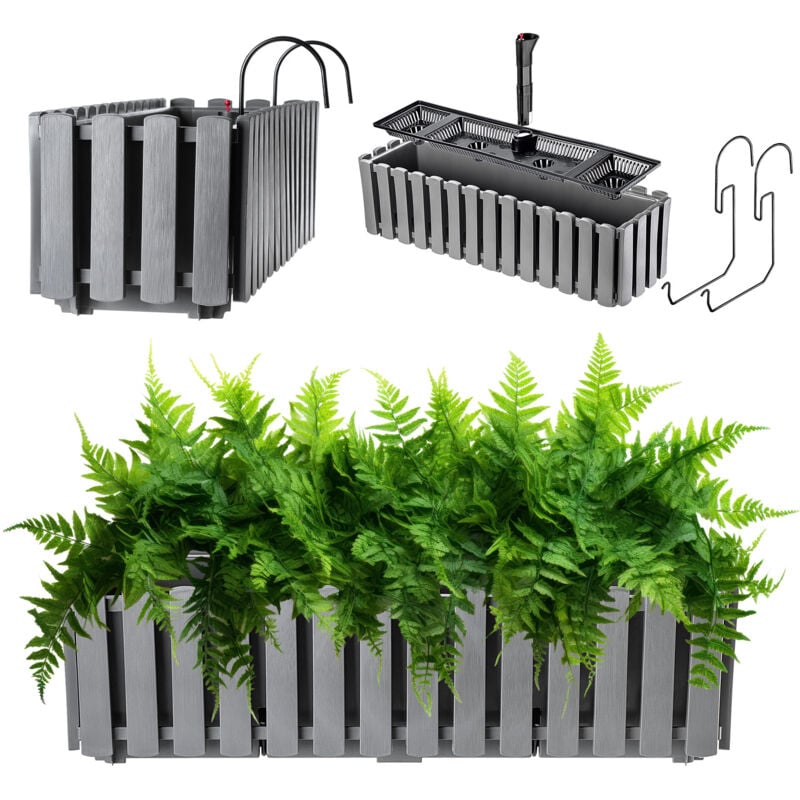 Kadax - Coffre Balcon 58cm + 2 Poignées Gris