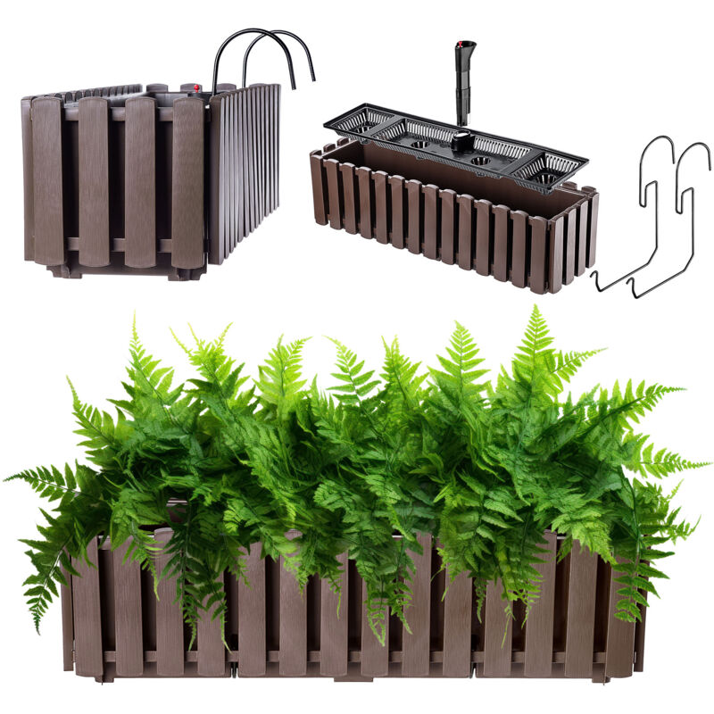 Kadax - Coffre Balcon 58cm + 2 Poignées Marron