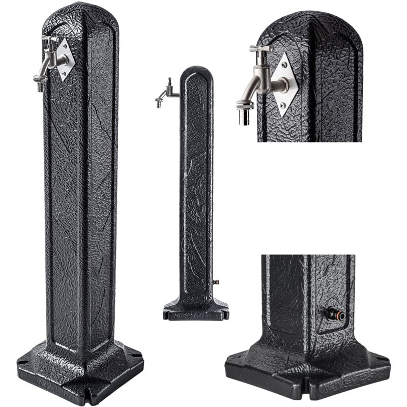 Kadax - Colonne d'eau en plastique, colonne d'eau de jardin, colonne d'eau de jardin, colonne d'eau avec robinet, robinet autonome (anthracite)