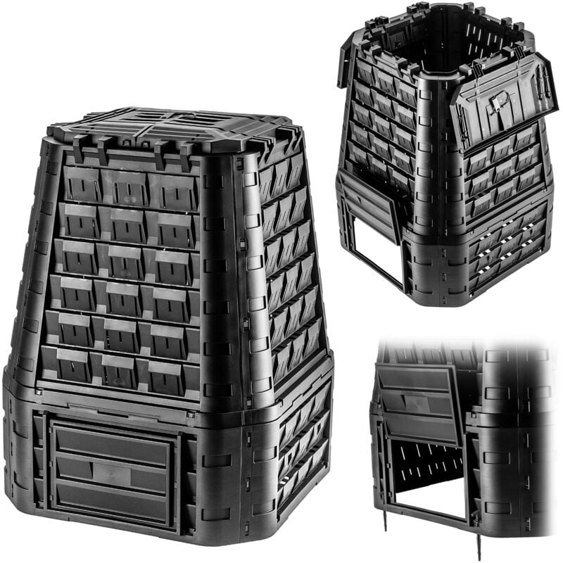 Kadax - Composteur de Jardin Grand Engrais Modulaire Toute Année Résistant au Gel 750L