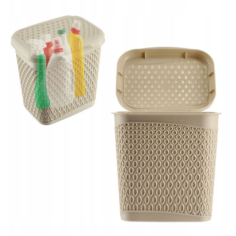 Kadax - Conteneur de Lessive en Capsules 6L Boîte de Détergents Beige