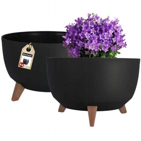 KADAX Coperchio per vaso da fiori Inserto per ciotola 40 cm Nero 2 pz