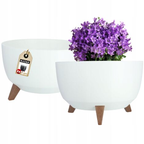KADAX Couvercle de Pot de Fleurs Insert de Bol 40cm Blanc 2 pcs