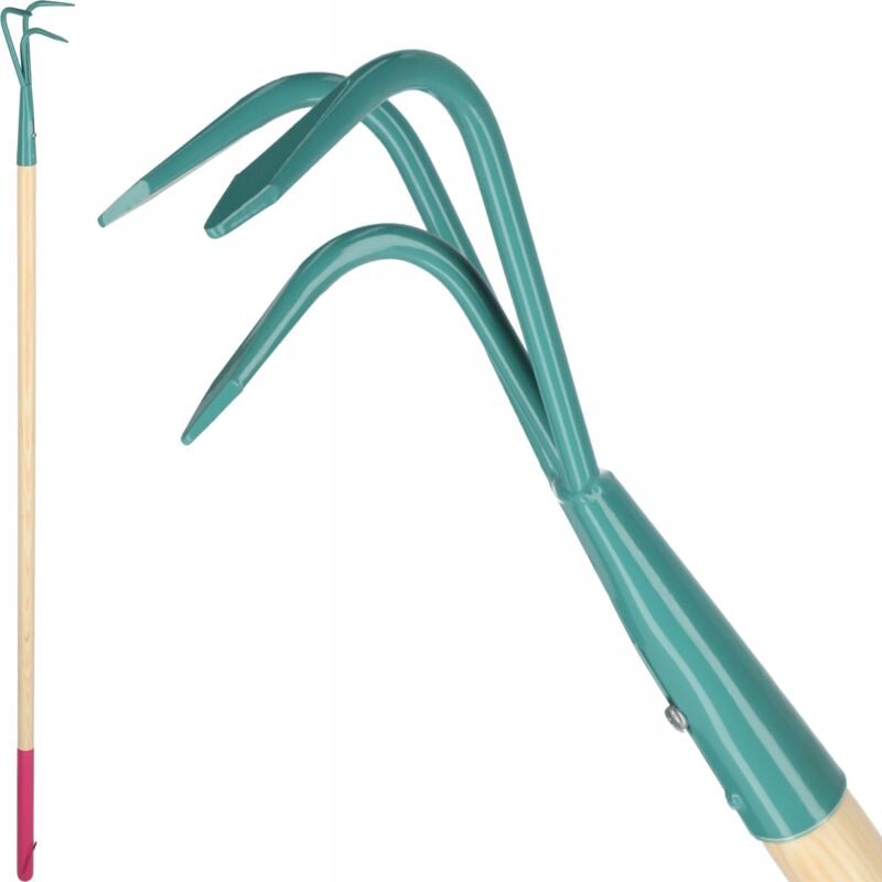 Kadax - Cultivateur pour femme en acier avec manche long et manche en bois