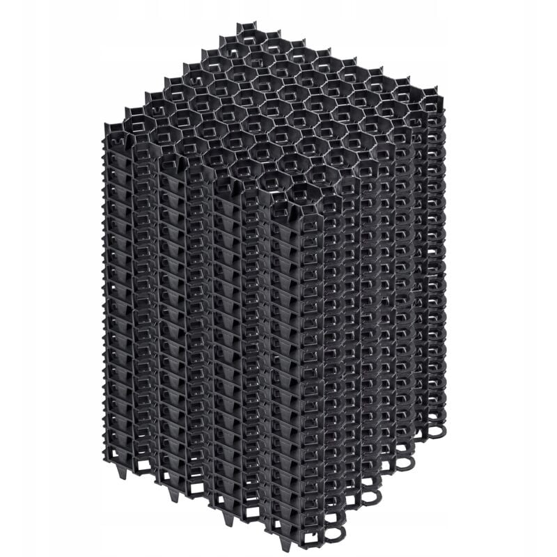 Kadax - Dalles Stabilisatrices en Plastique 50 cm, Stabilisateurs de Gravier, Dalles à Engazonner pour Jardins, Grilles de Gazon (Noir, Lot de 20)