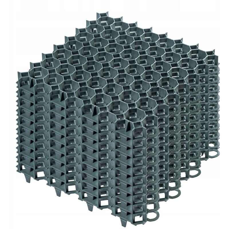 Kadax - Dalles Stabilisatrices en Plastique 50 cm, Stabilisateurs de Gravier, Dalles à Engazonner pour Jardins, Grilles de Gazon (Vert, Lot de 10)