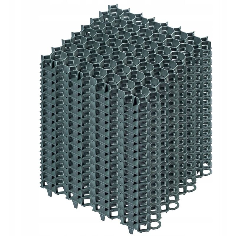 Dalles Stabilisatrices en Plastique 50 cm, Stabilisateurs de Gravier, Dalles à Engazonner pour Jardins, Grilles de Gazon (Vert, Lot de 16) - Kadax