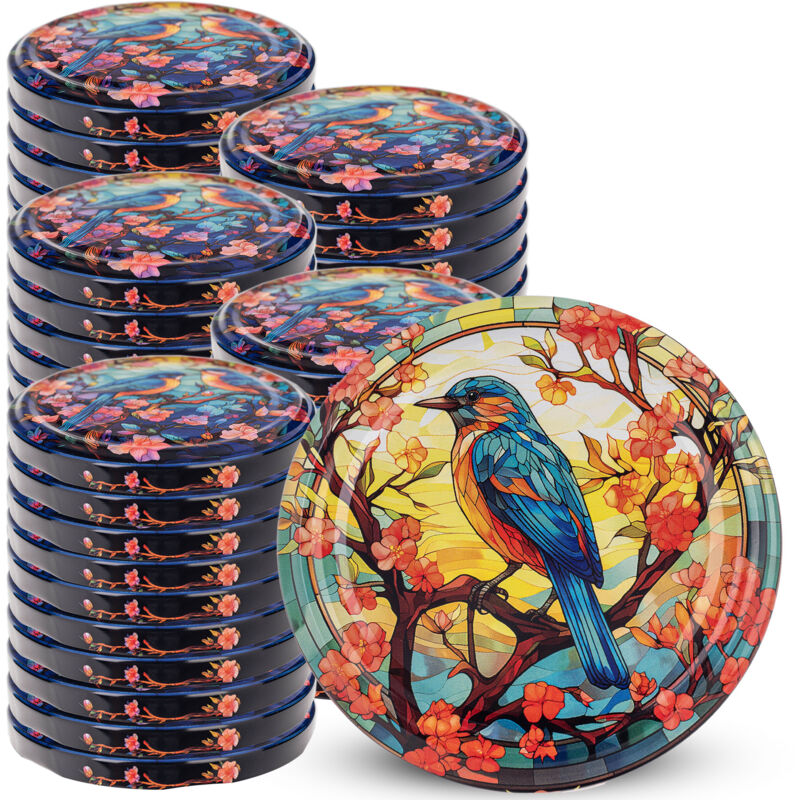 Deckel Fi82 Packung Mit 50 Stück Vögel Buntglas To-82 - Kadax