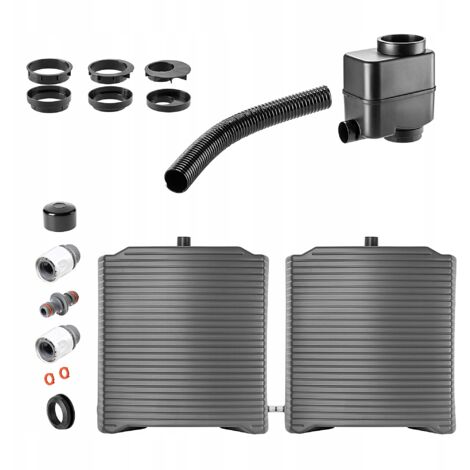 KADAX Depósito de agua de lluvia Contenedor modular 250L Juego de grifería
