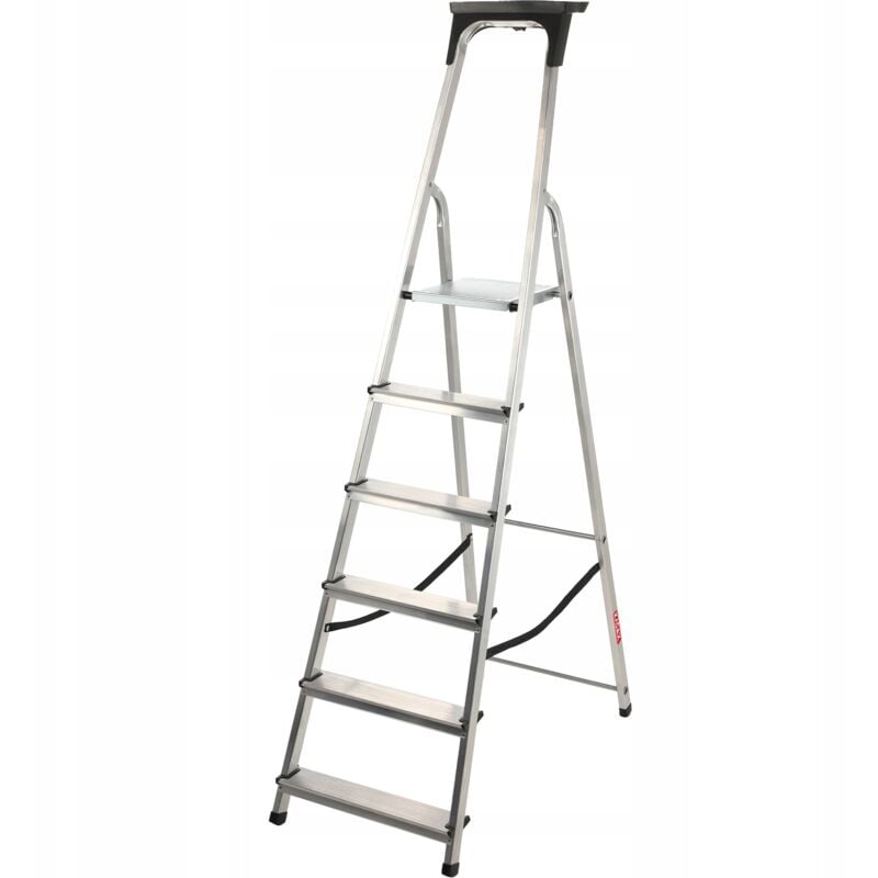 Chelle Aluminium 6 Marches Pliable Maison Forte Etagère + Crochet 125kg - Kadax