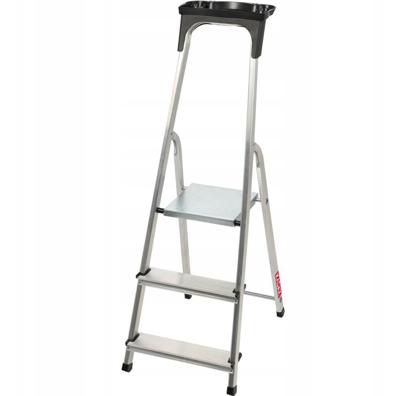 Chelle de ménage en aluminium 3 marches étagère pliable 125 kg produit polonais - Kadax