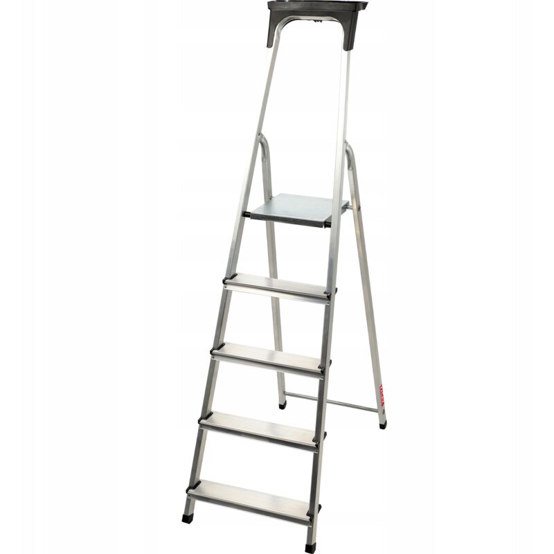 Chelle de ménage en aluminium 5 marches étagère pliable 125 kg produit polonais - Kadax