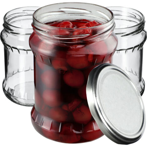 KADAX Einmachglas 500 ml, Aufbewahrungsgläser mit Schraubdeckel, Einkochgläser, Sturzglas, Marmelade