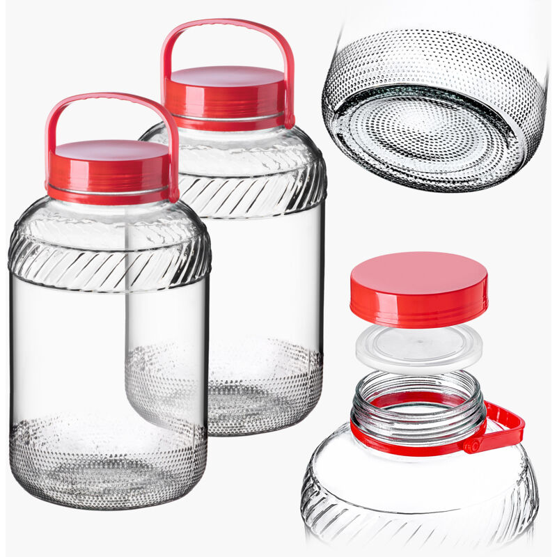 Einmachglas 8 L Glasgefäß Mit Deckel Und Griff Zum Einlegen Von Kohl Paket 2 - Kadax