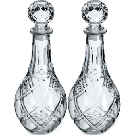 KADAX Elegante Decantador de Whisky para Hombres - Decantador de Vino Clásico con Diseño Único - Botella de Whisky como Regalo (0,8 L - 2 Piezas)