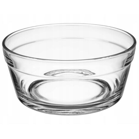KADAX Ensaladera, tazón para servir, vidrio, apto para lavavajillas, frutero, postre, transparente, diámetro: 14 cm, 1 pieza
