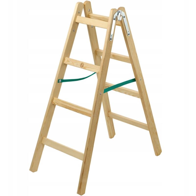 KADAX Escabeau Pliable en Bois, Échelle à Structure Robuste et Sécurisée, Conçue pour Un Accès Facile et Confortable aux Hauteurs (4 Marches)