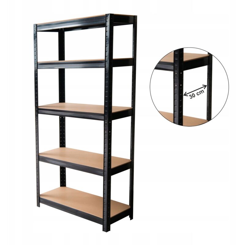 Tagère d'entrepôt de garage en métal à 5 niveaux 180x90x30cm 875kg - Kadax