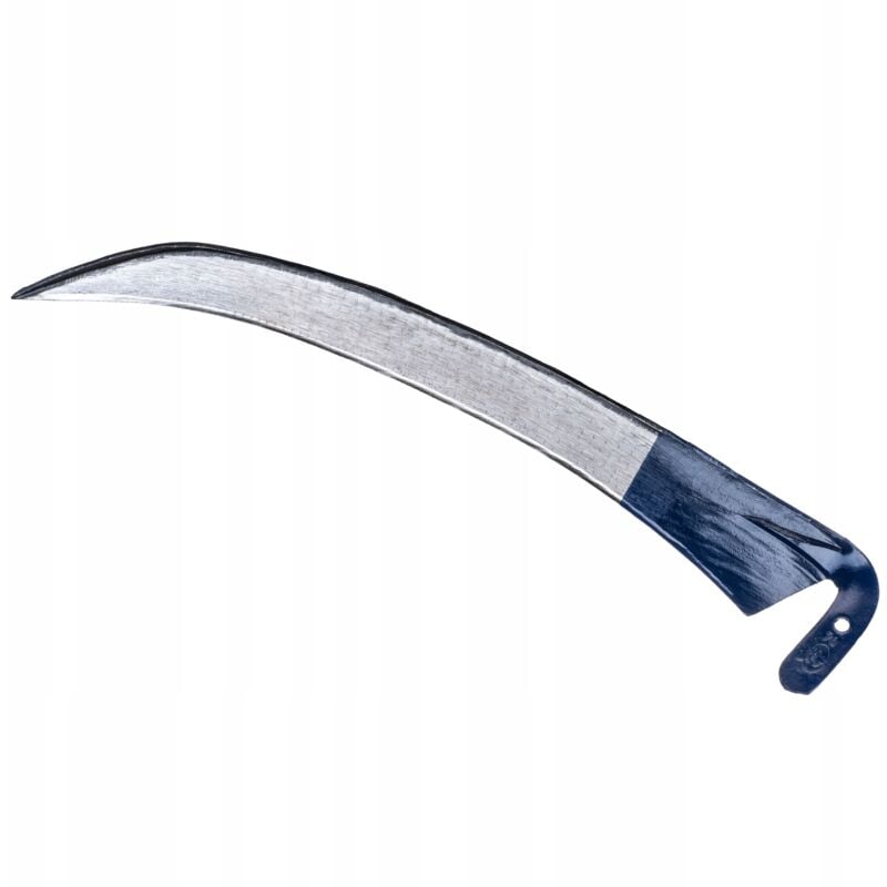 Faux à Main Forgé Herbe Aiguisée Métal 70cm Solide Jardin Forêt - Kadax