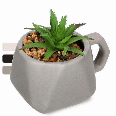 KADAX Fiore Artificiale Pianta Grassa Decorativa Grigio