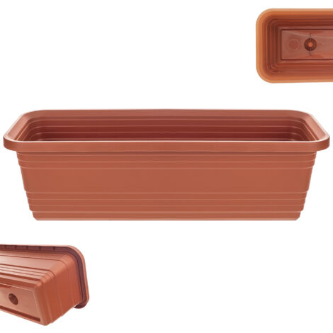 KADAX Fioriera da balcone Vaso da fiori 50 cm Fioriera rosso mattone