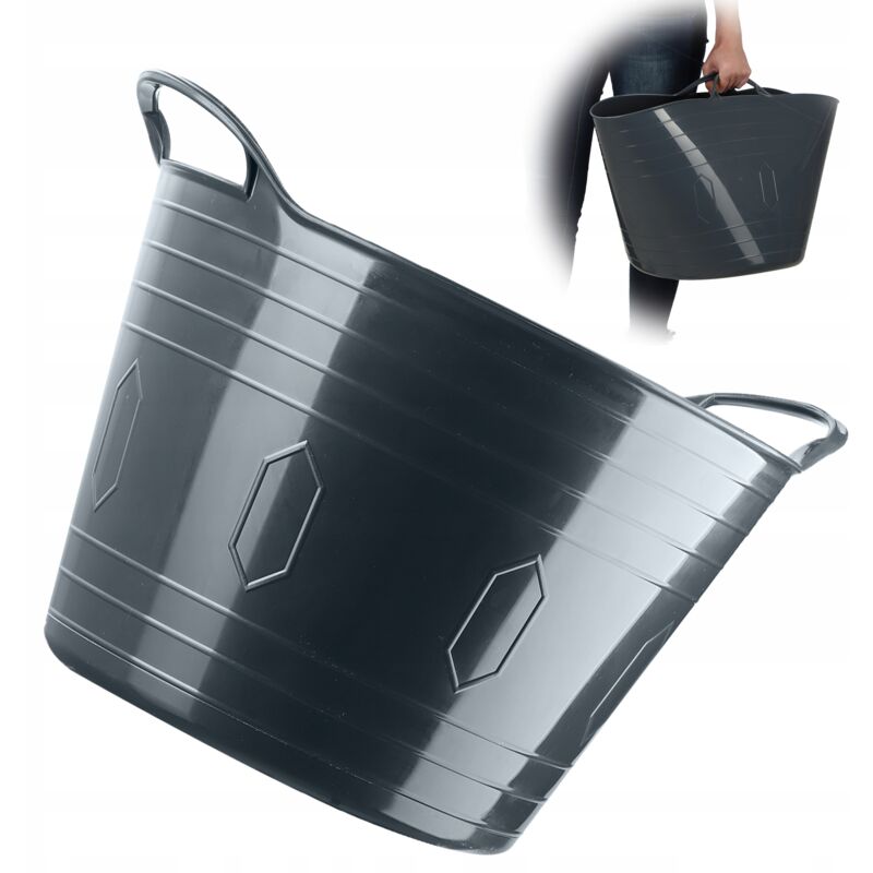 Kadax Flexible Basket, Universal-wäschekorb, Waschbecken, 42 L, Grau