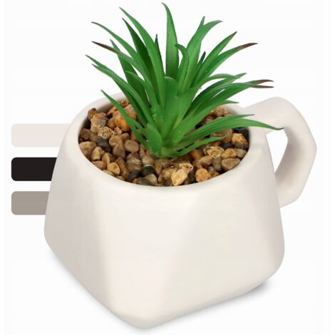 KADAX Flor Artificial Planta Decorativa Suculenta Blanco
